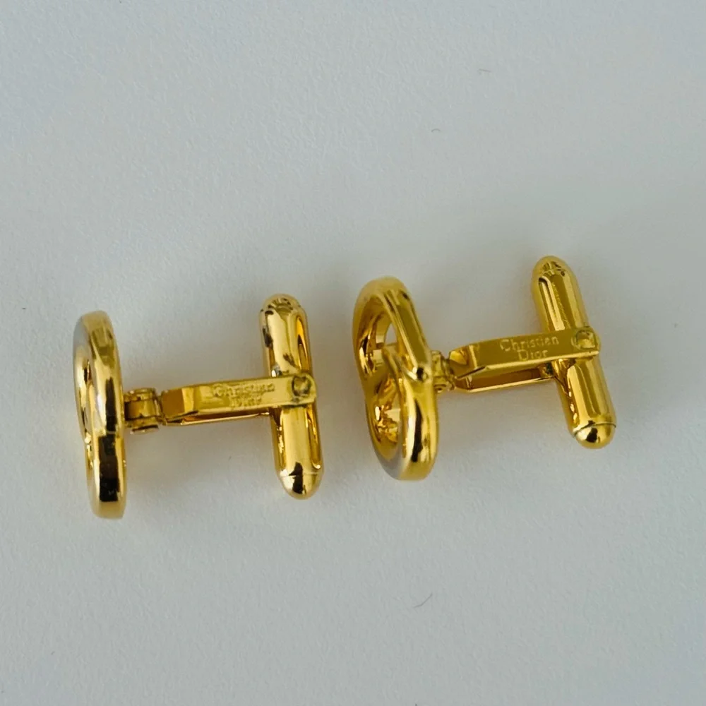 Christian Dior Gold Tone Cuff Links